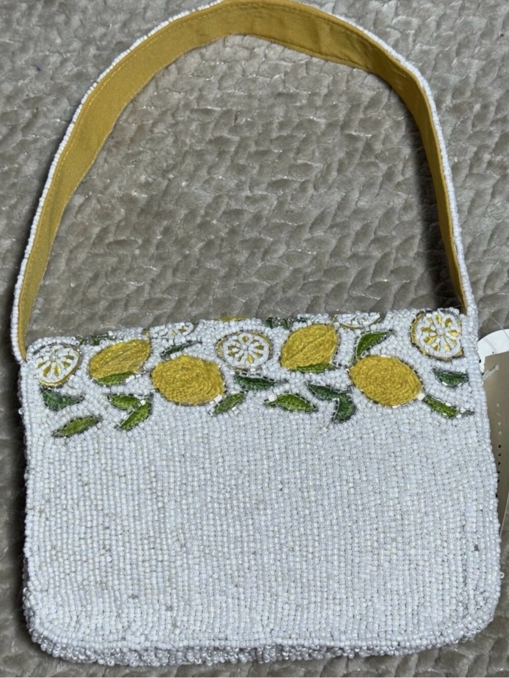 NWT Lemon Beaded Bag TikTok Viral Summer Purse White Yellow Shoulder Bag - Picture 4 of 11